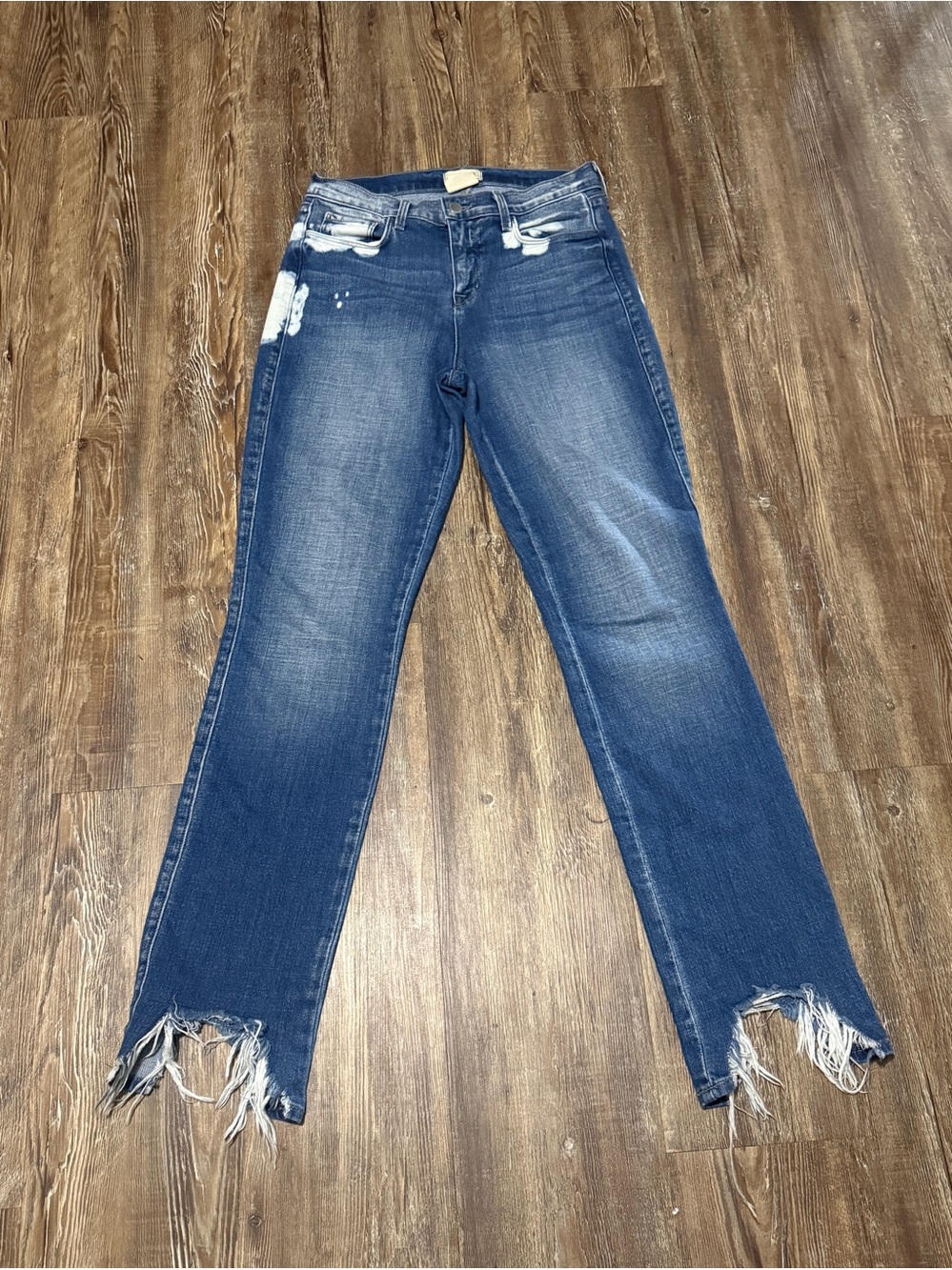 L'agence Montana Destruct Slim Fit Straight Jeans Women's 26 High Rise in Harmon